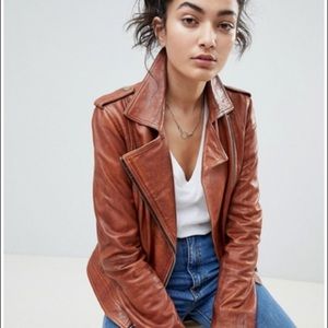 Leather biker jacket